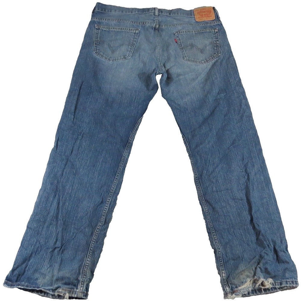 VTG Levis 569 Loose Straight Jeans Men 36x34 Blue Denim Distressed Frayed Grunge
